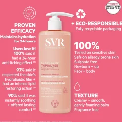 SVR Topialyse 24H Soothing Cleansing Wash-Off Cream 400ml New