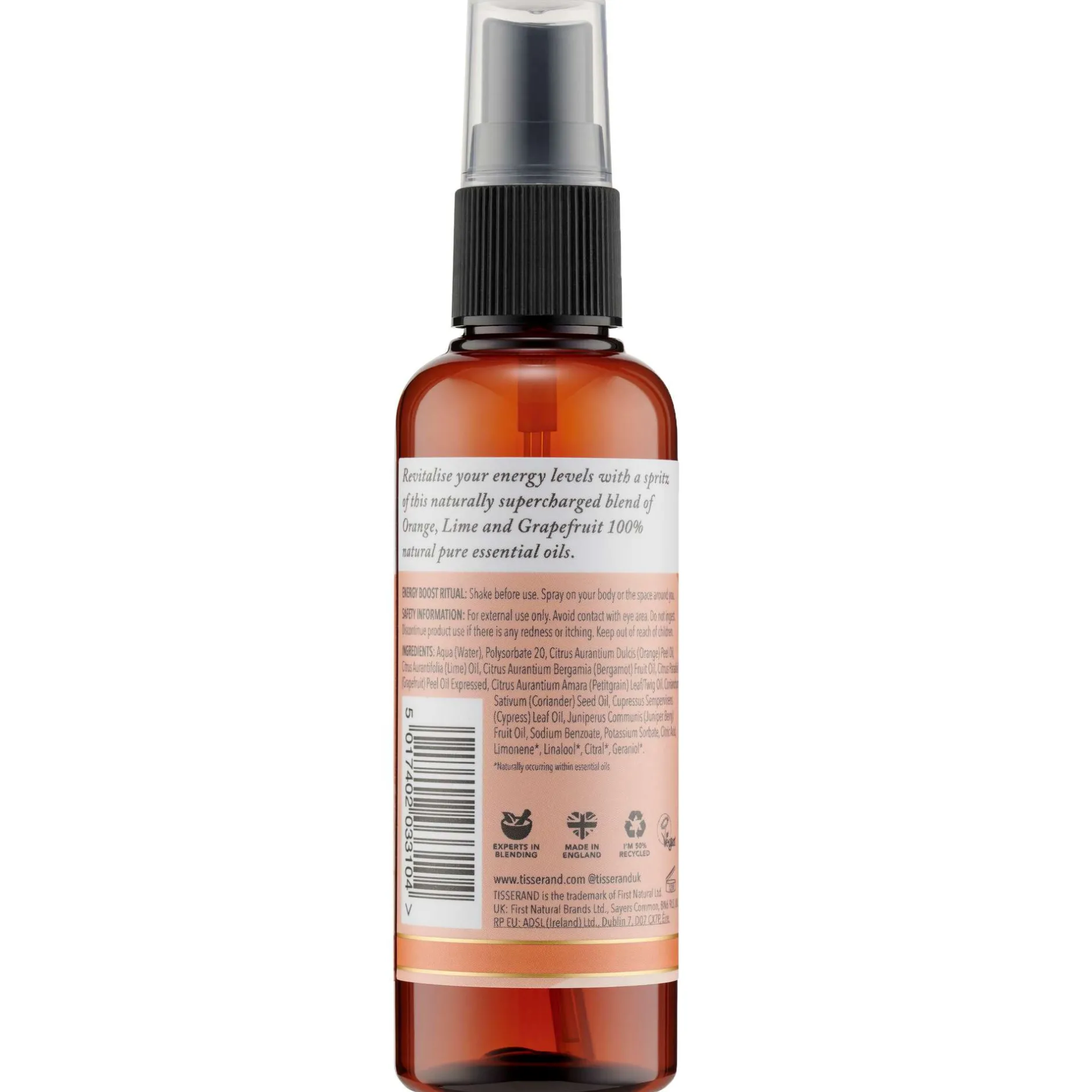 Tisserand Aromatherapy Energy Boost Body & Room Mist 100ml New