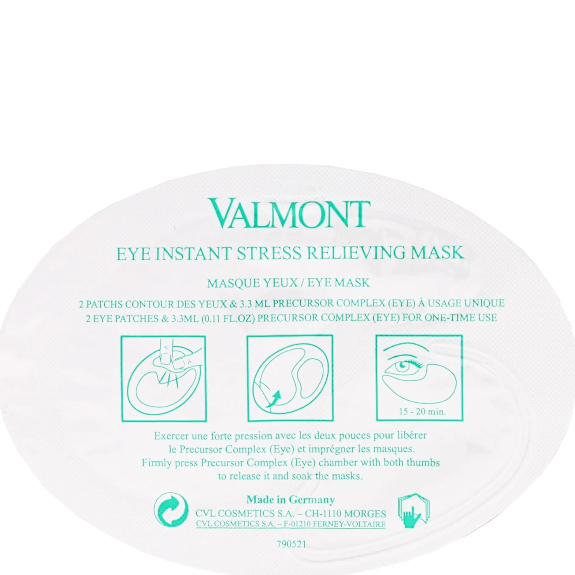 Valmont Intensive Care Eye Instant Stress Relieving Single Mask Discount