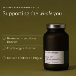 Wild Nutrition Supplements Food-Grown® KSM-66 Ashwagandha Plus Capsules x 60